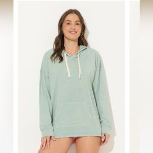 Ocean Drive Island Sage Garment Dye Pullover Hoodie Size Large